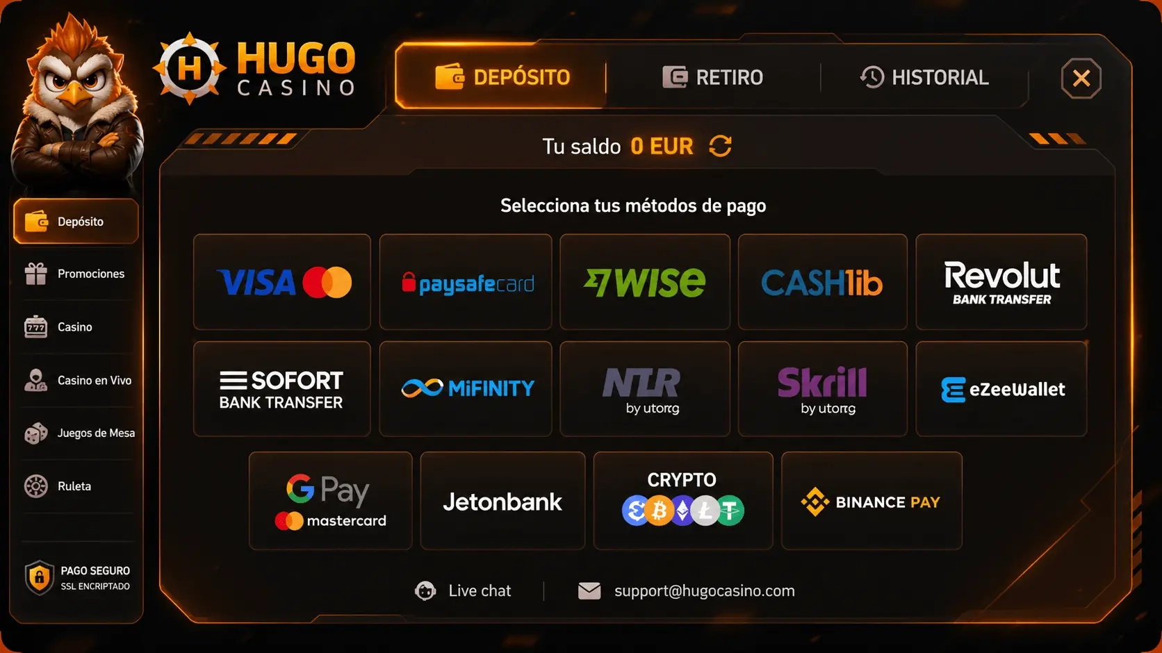hugo-casino-metodos-de-pago