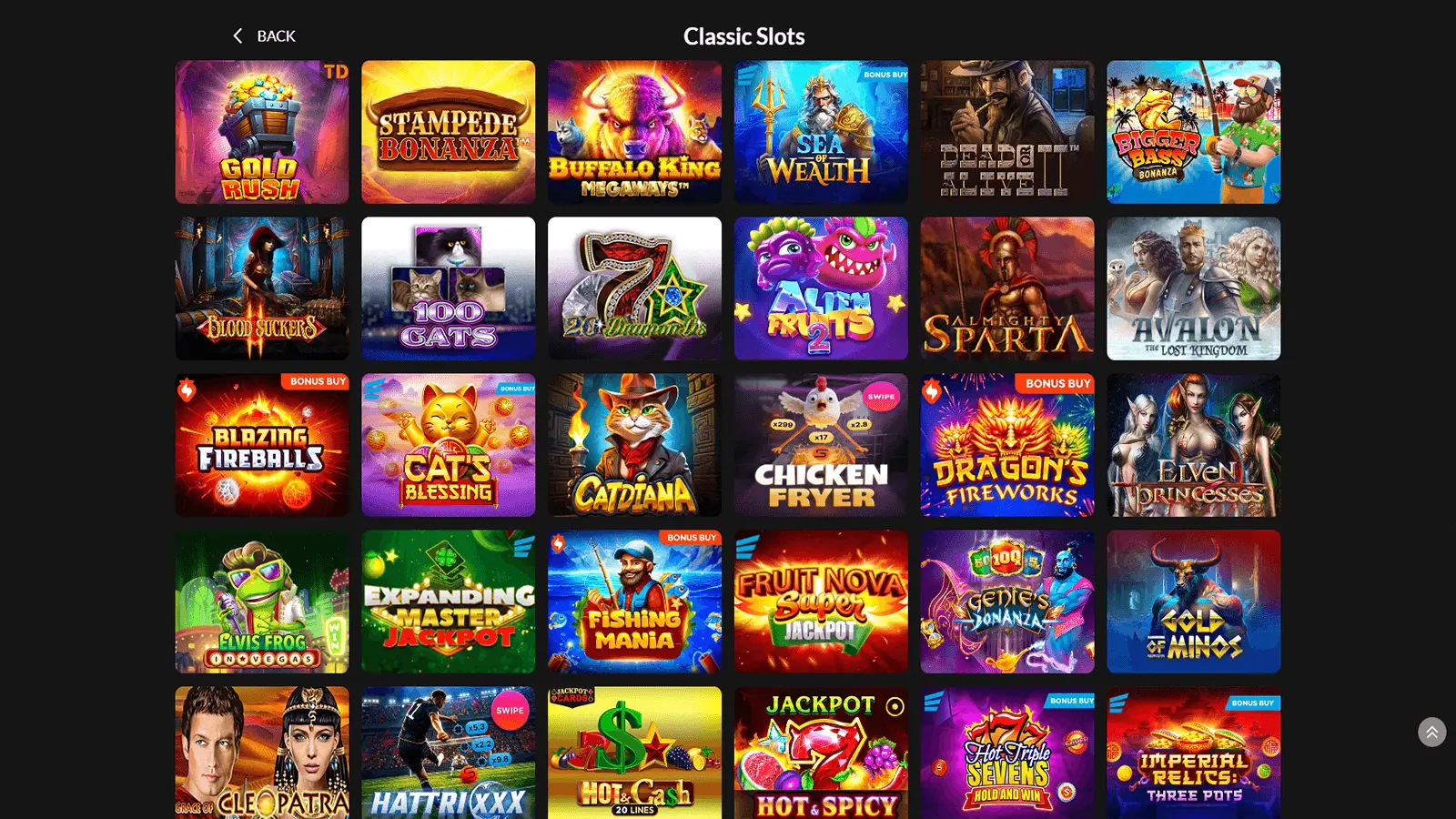 M&aacute;quinas tragamonedas cl&aacute;sicas de BoomingSlots Casino en Espa&ntilde;a